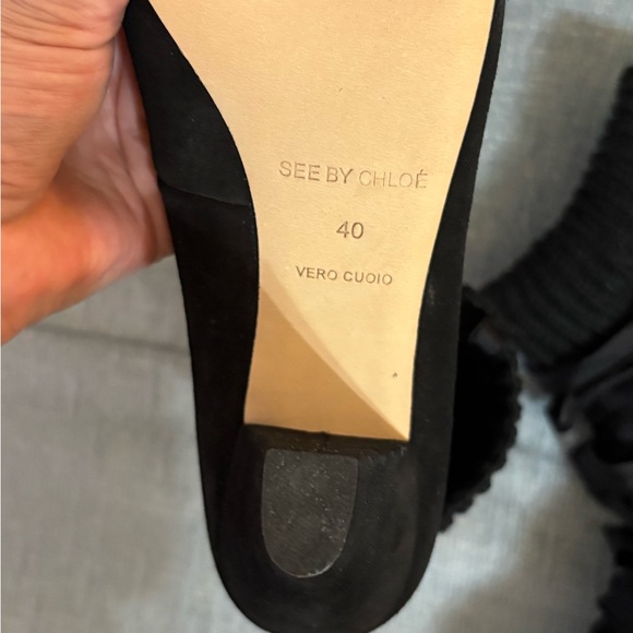 See by Chloe Suede and Knit Ankle Boot as 40 NWT w/ box and dusty extra laces - Picture 5 of 10